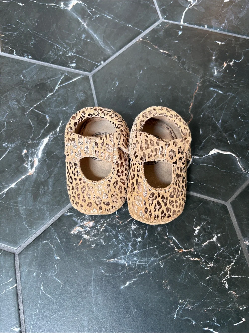 Baby Leopard Print Mary Jane Shoes - Tan